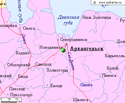 Карта окрестностей города Новодвинск от НаКарте.RU
